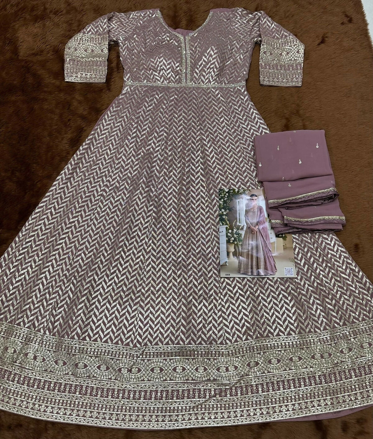 Anaita Purple Real Georgette Readymade Anarkali Gown with Embroidery & Sequence Work | Grocsy