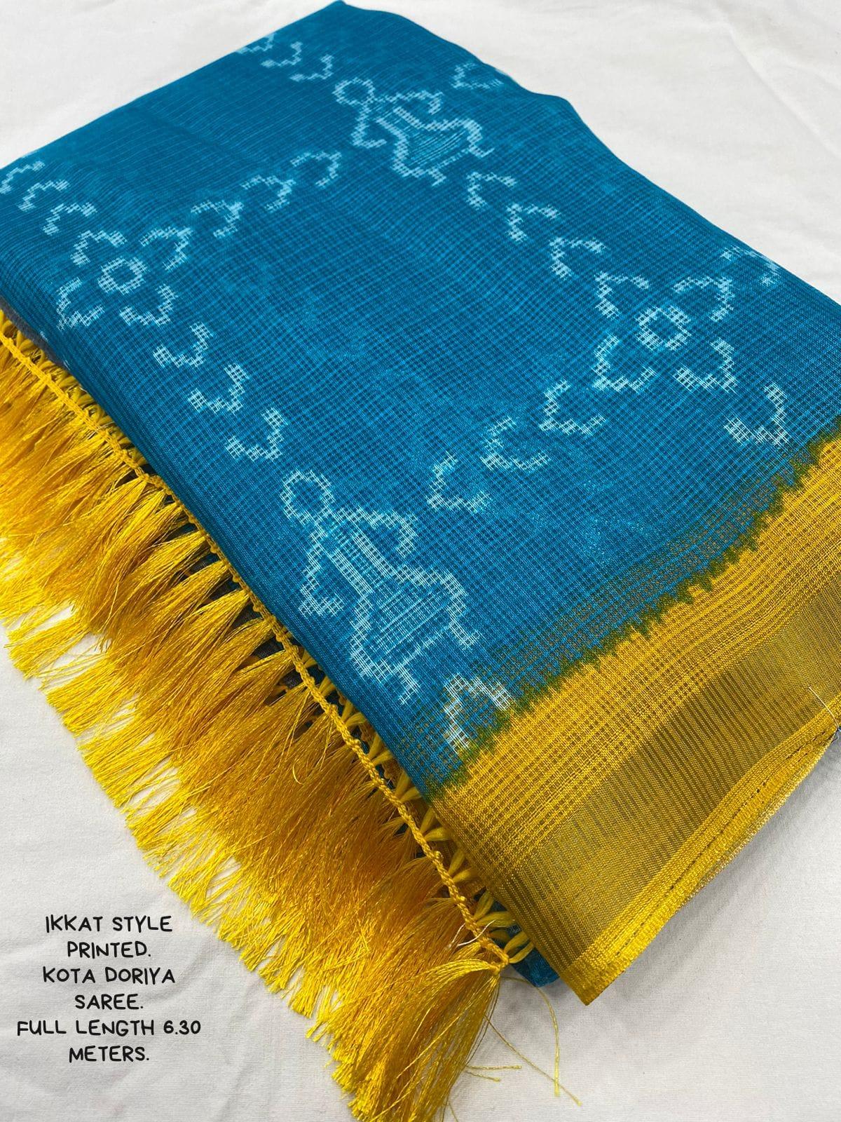 Rama Polycotton Ethnic Motifs Saree with Unstitched Blouse - A2M | Grocsy