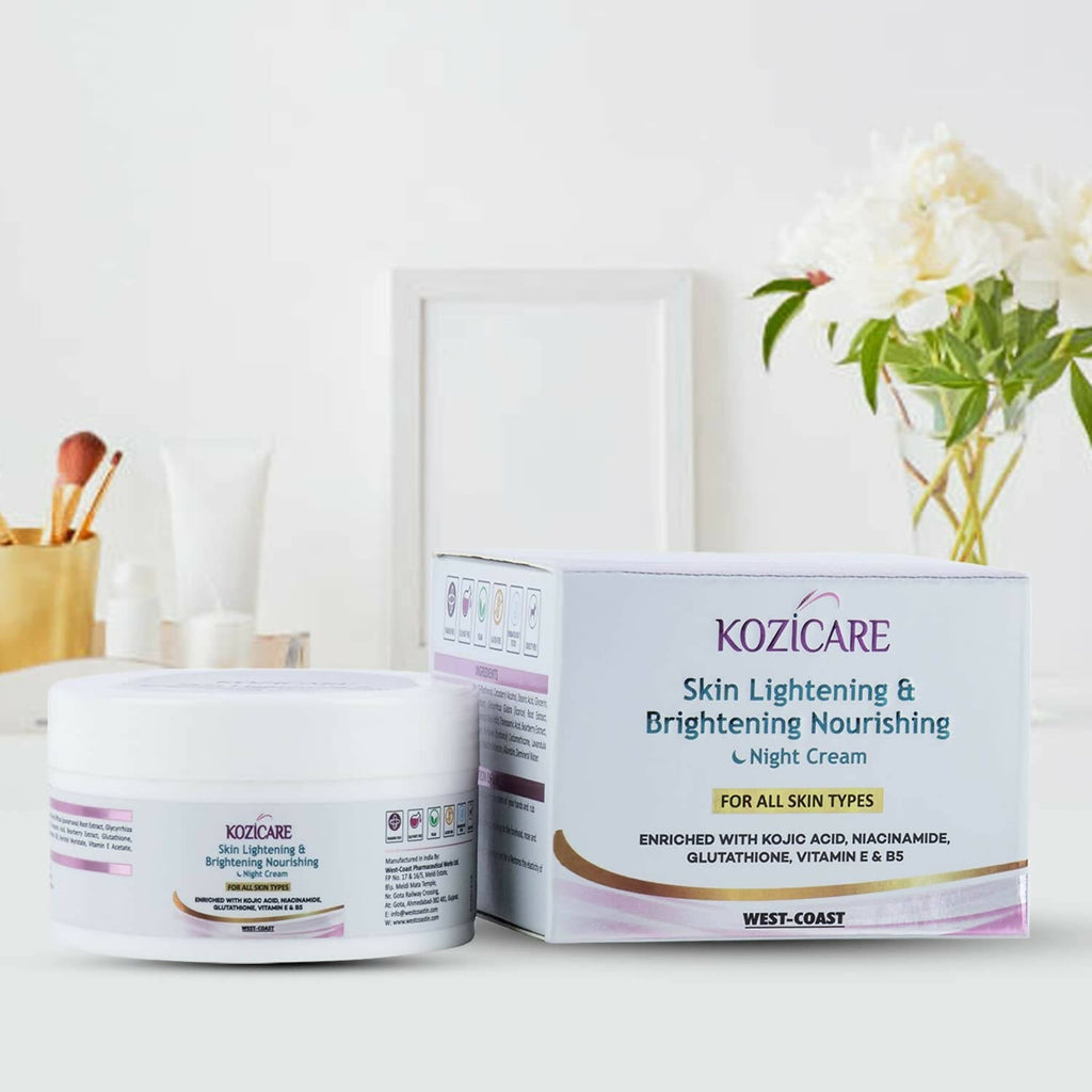 Healthvit Kozicare Skin Lightening & Brightening Nourishing Night Cream | Grocsy