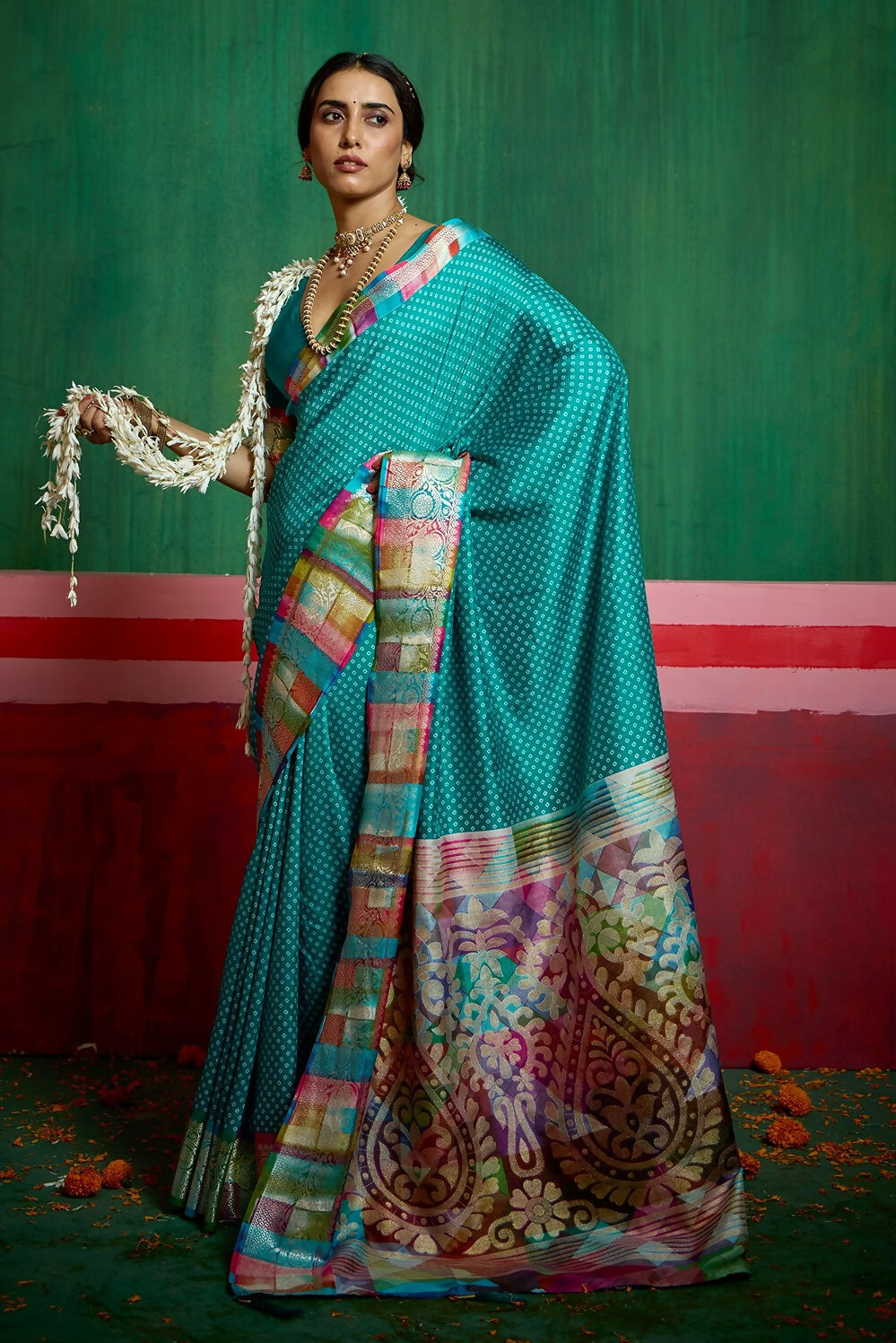 Joban Fashion Tushar Silk Green Colored With Zari Border And Designer Pallu Saree | Grocsy