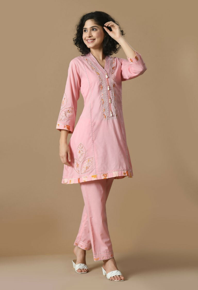Joban Fashion Pink Cotton Kurta Set | Grocsy