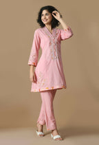Joban Fashion Pink Cotton Kurta Set | Grocsy