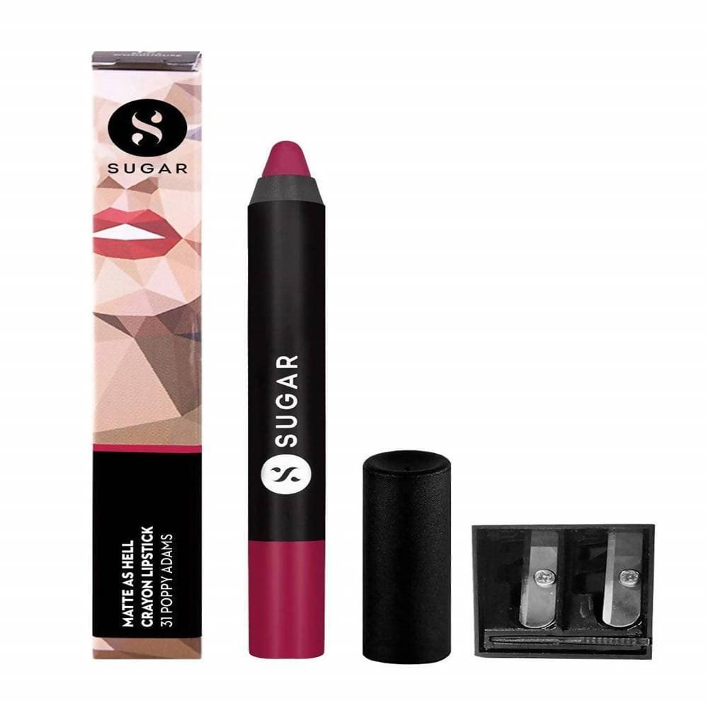 Sugar Matte As Hell Crayon Lipstick - Poppy Adams (Raspberry Pink) | Grocsy