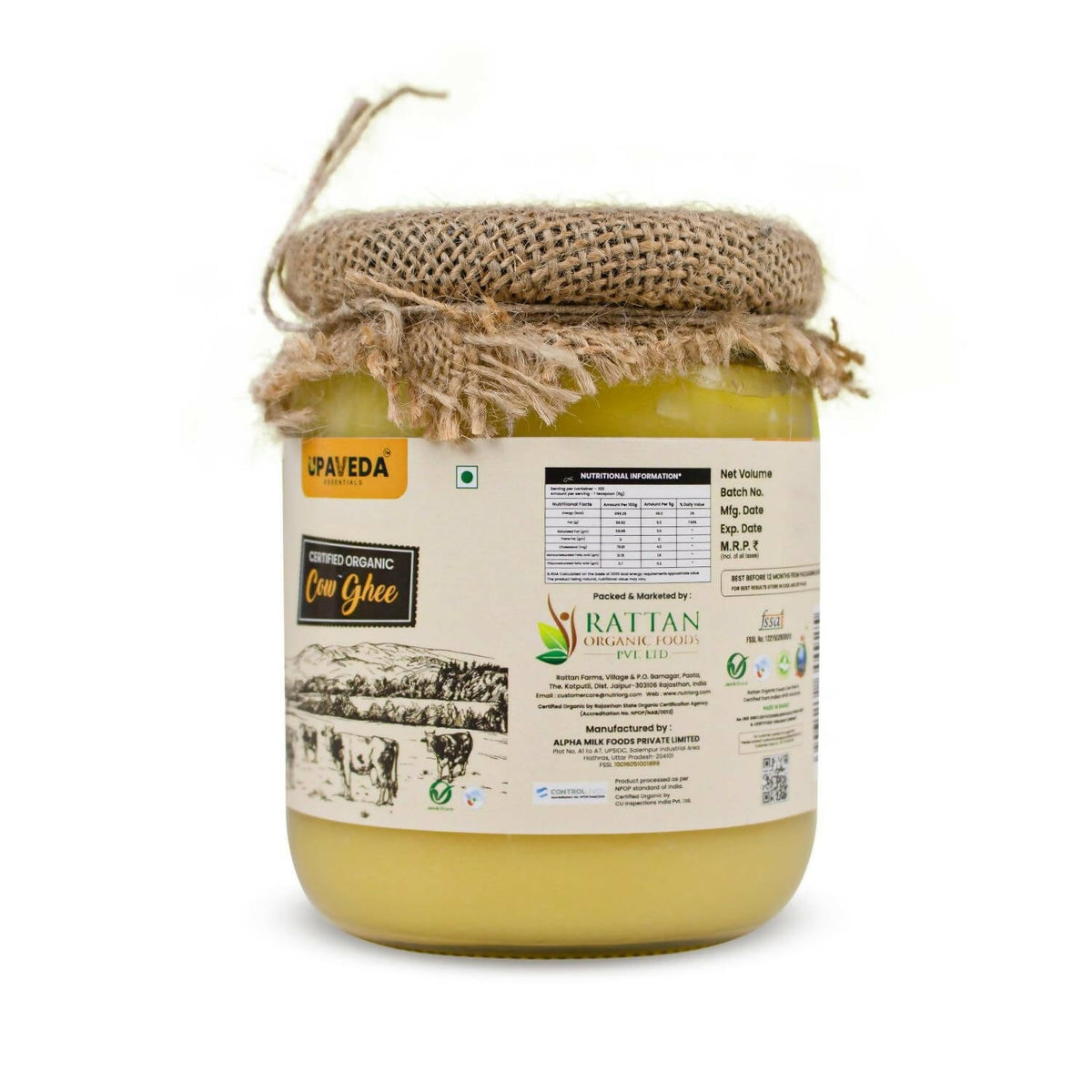 Upaveda Organic Cow Ghee | Grocsy