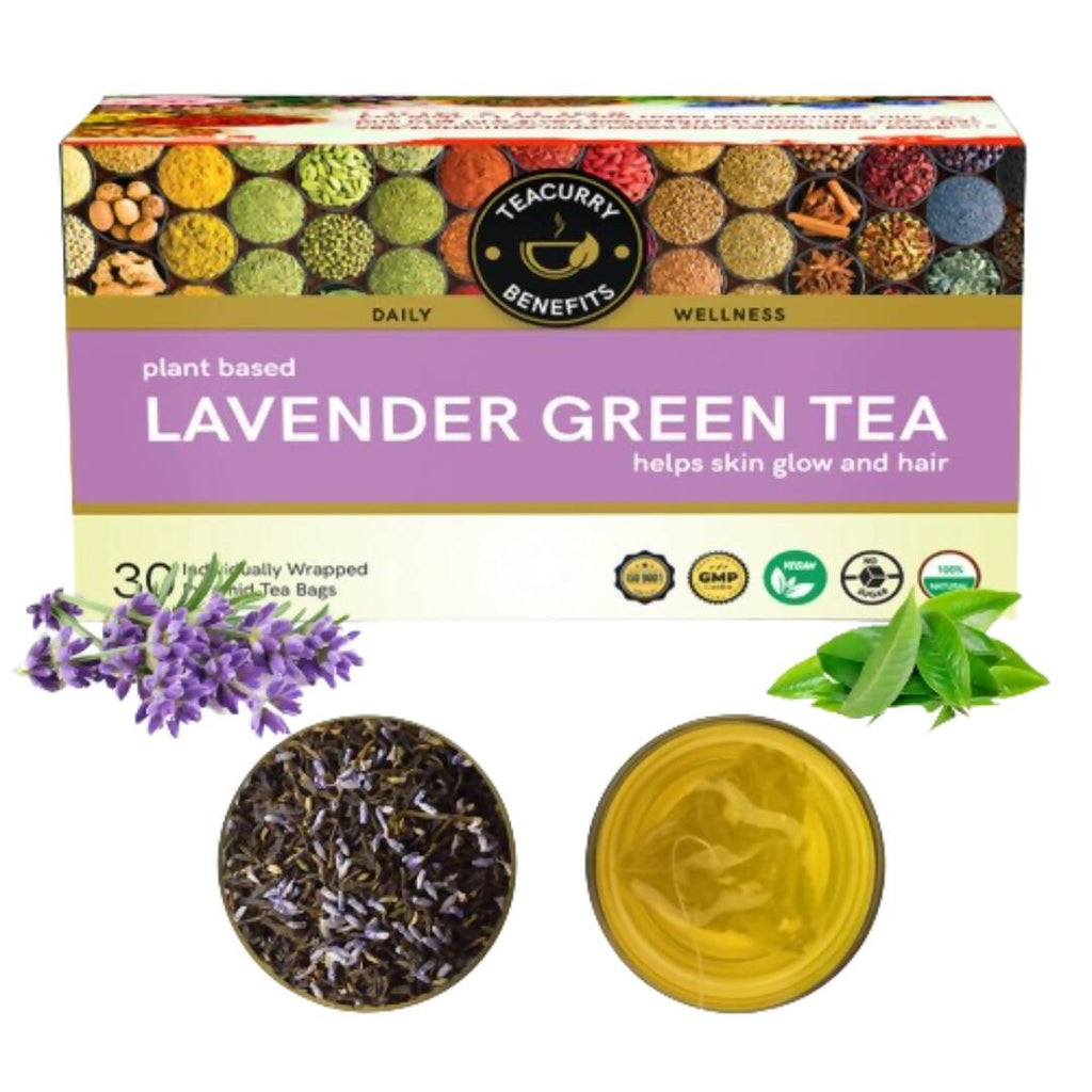 Teacurry Lavender Green Tea Bags | Grocsy