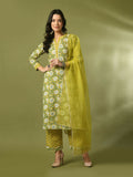 Myshka Women's Multi Printed Cotton Straight Party Kurta Set With Dupatta | Grocsy