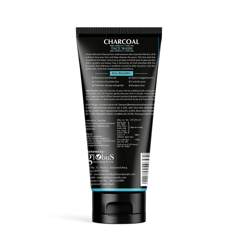 Globus Naturals Charcoal Face Wash | Grocsy