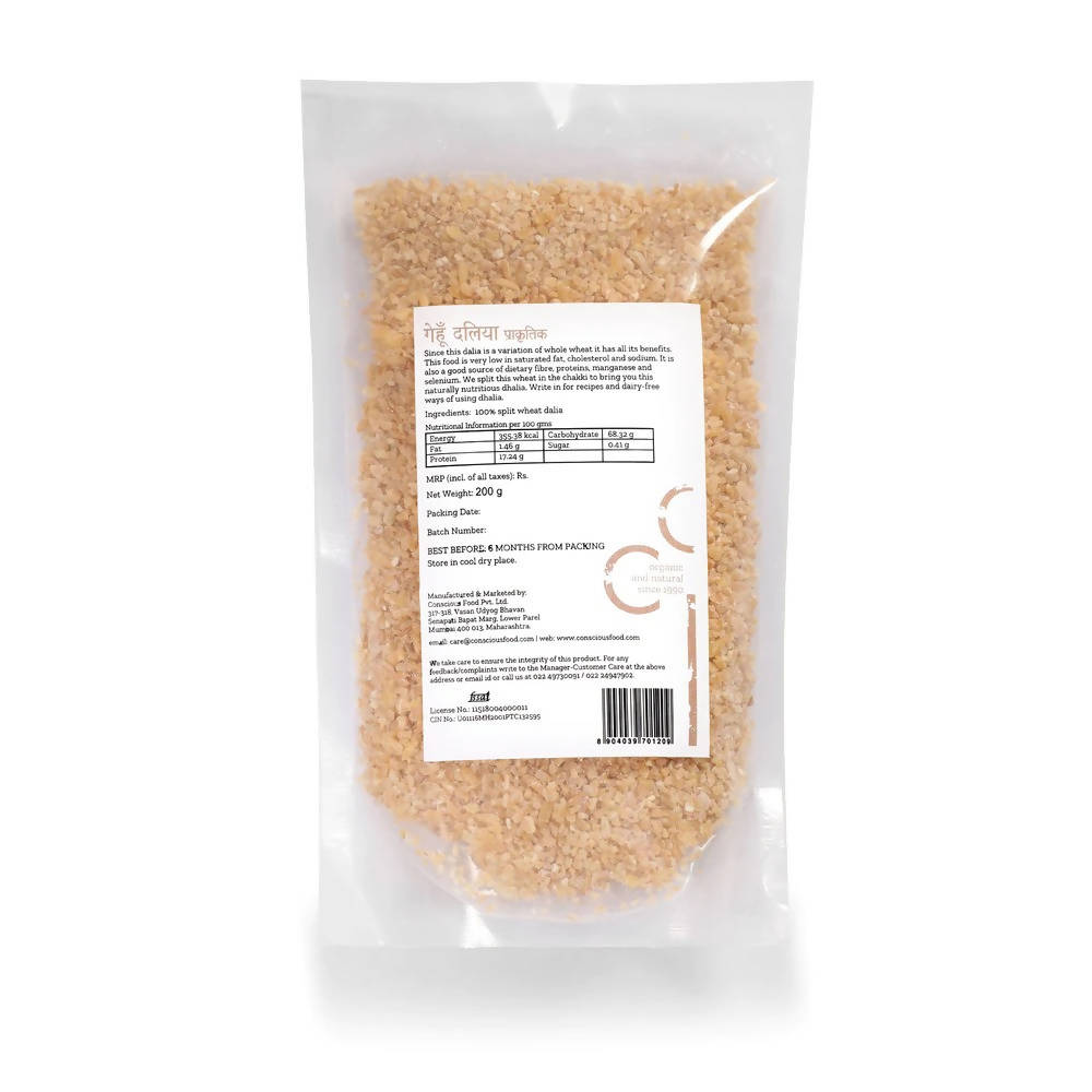 Conscious Food Natural Split Wheat Dalia | Grocsy