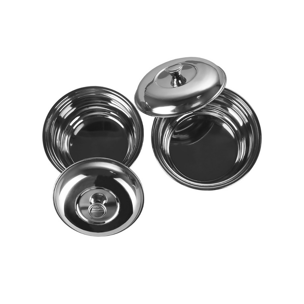 Sumeet Stainless Steel Copper Bottom Multipurpose Cook & Serve Handi With Lid - 2 Pcs Set | Grocsy