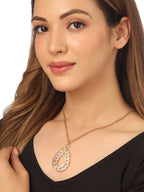NVR Women Gold-Polished Oxidised Bohemian Necklace | Grocsy