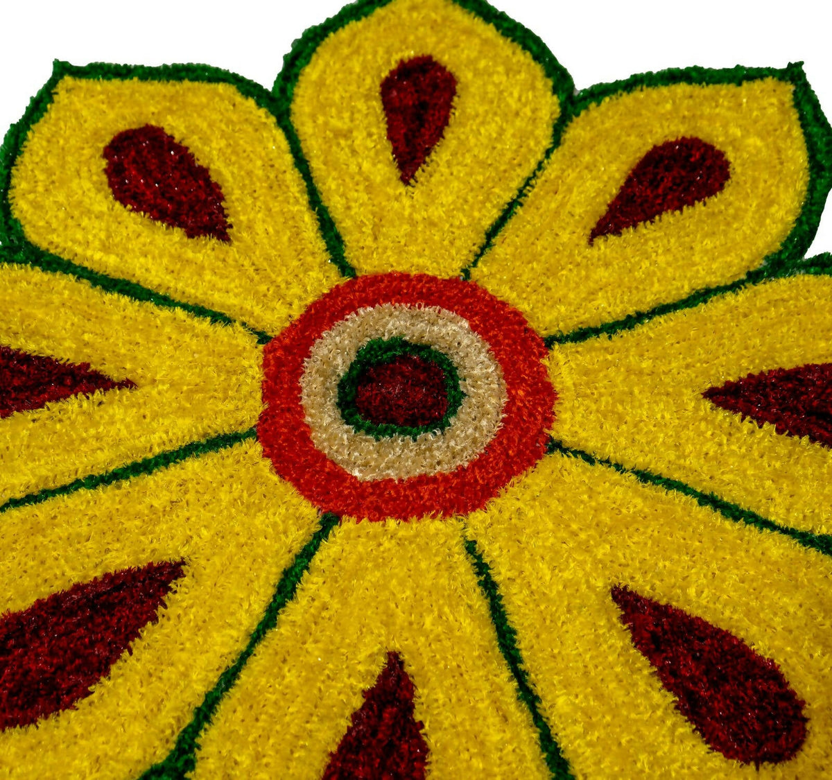 Kundan HandiKrafts Yellow Rangoli Mat - Readymade | Grocsy