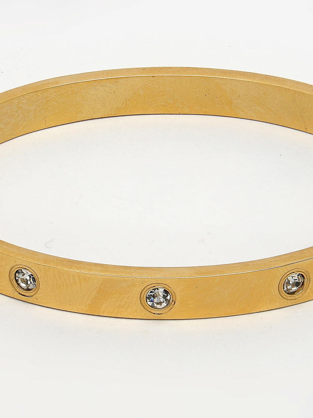 NVR Women's Gold-Polished CZ Stone-Studded Kada Bracelet