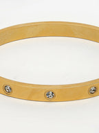 NVR Women's Gold-Polished CZ Stone-Studded Kada Bracelet