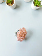 Inhanns Rang-E-Roshan Adjustable Ring – Handmade Crystal Statement Ring - Peach 2 | Grocsy