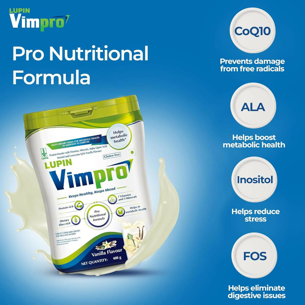 Lupin Vimpro Nutritional Vanilla Protein Powder | Grocsy