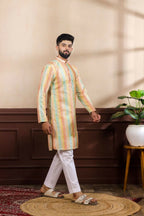 Multy Art Silk Digital Printed, Embroidery Work Kurta Set - Mahotsav | Grocsy