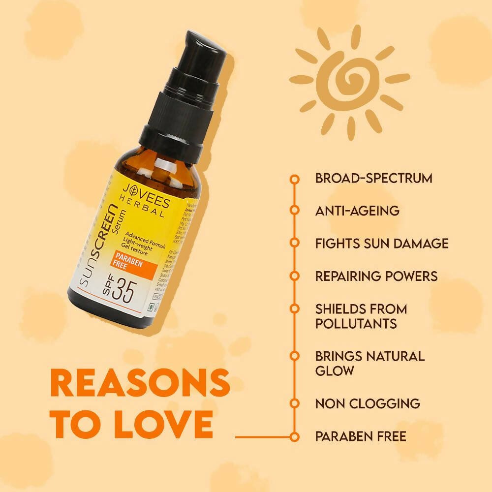 Jovees Sunscreen Face Serum SPF 35 For Oily & Acne Prone Skin | Grocsy