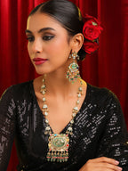 Ruby Raang Kundan Haar With Matching Earrings | Grocsy