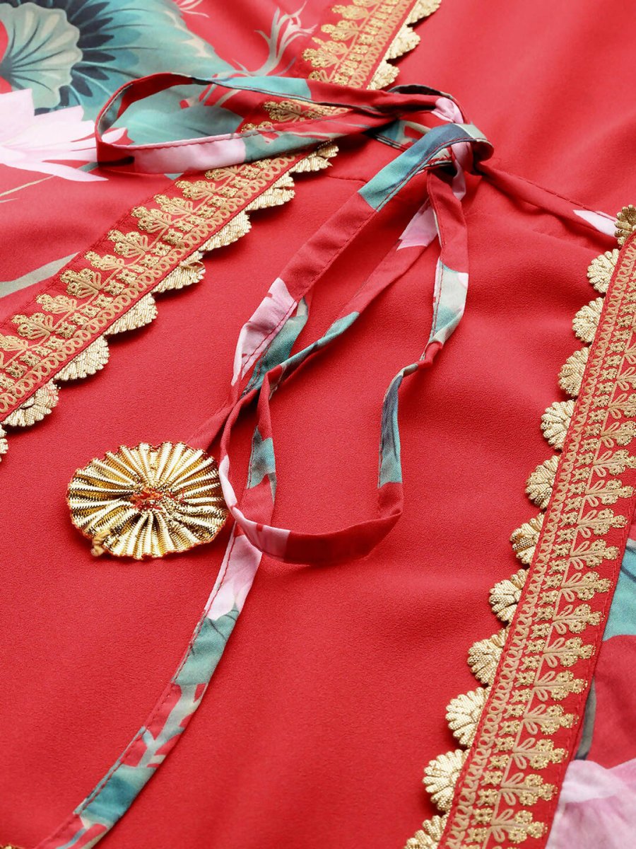 Ahalyaa Women's Traditional wear Ethnic Dress - Red | Grocsy