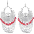 MS Fashion India Latest Fashion Half Moon Earrings With Chains And Red Pearls | Grocsy
