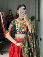 Yash Enterprise Multicolor Dhola Silk Embroidery Semi Stitched Navratri Chaniya Choli | Grocsy