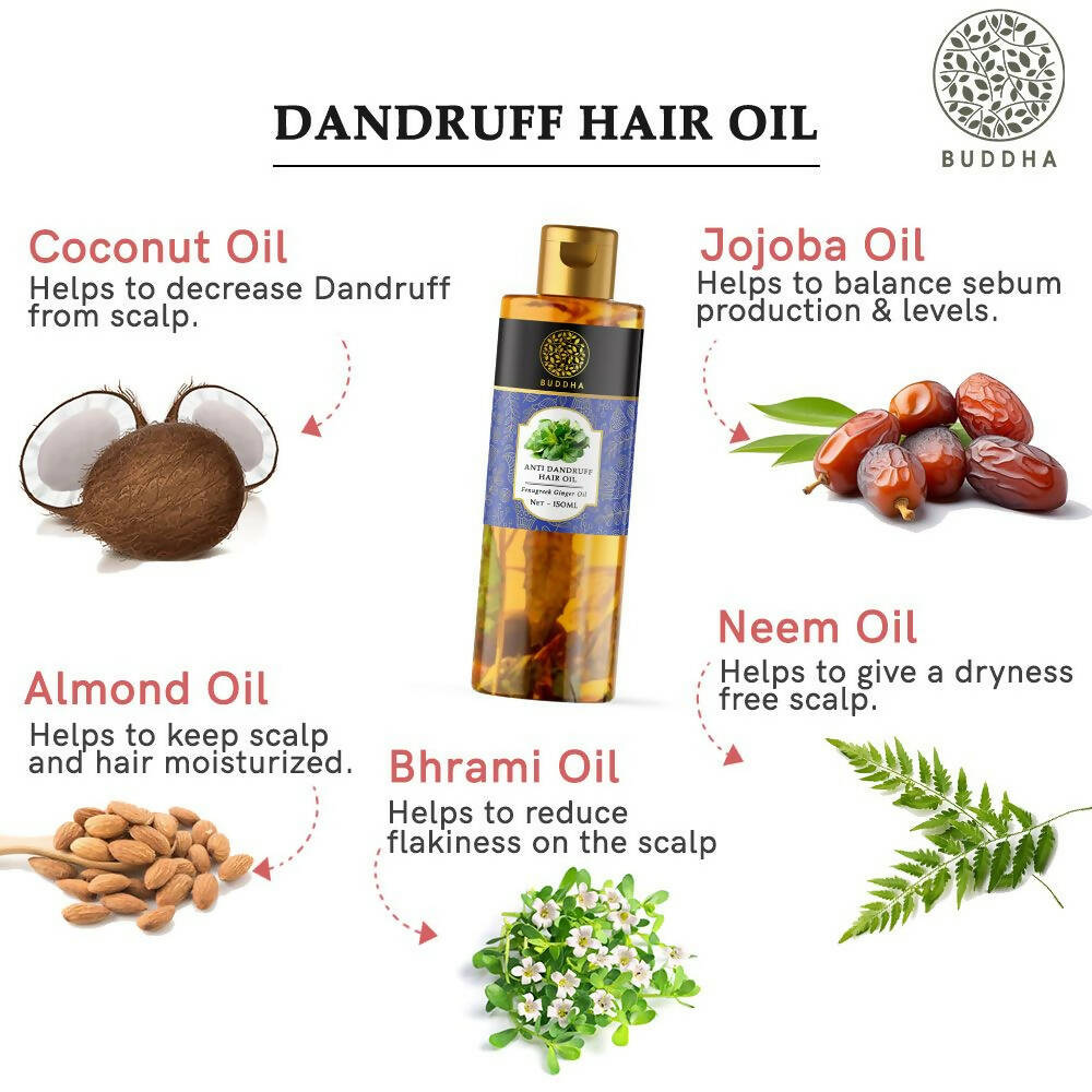 Buddha Natural Dandruff Hair Oil | Grocsy