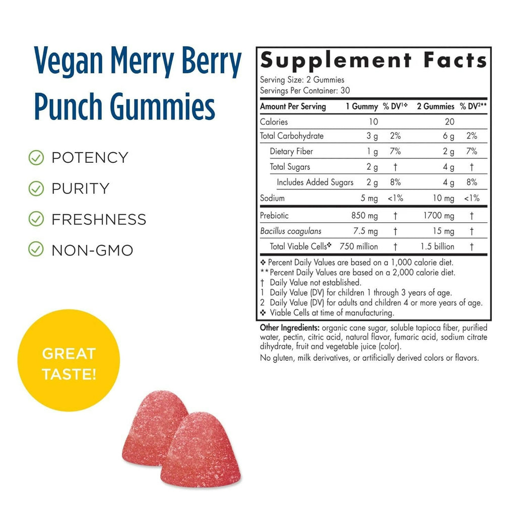 Nordic Naturals Kids Nordic Flora Probiotic Gummies with Prebiotics | Grocsy