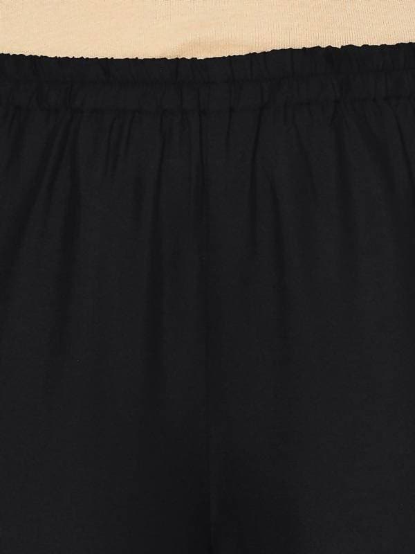 Aniyah Rayon Black Color Block Print Flared Slip-On Palazzo (AN-188K) | Grocsy