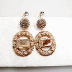 Bling Accessories Swarovski Golden Shadow Stud Earrings | Grocsy