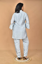 Morchari Women Hand Embroidery Co-Ords-Grey | Grocsy