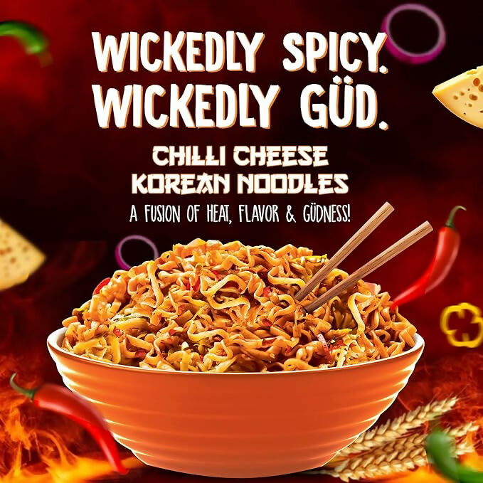 WickedGud Chilli Cheese Korean Noodles Combo | Grocsy