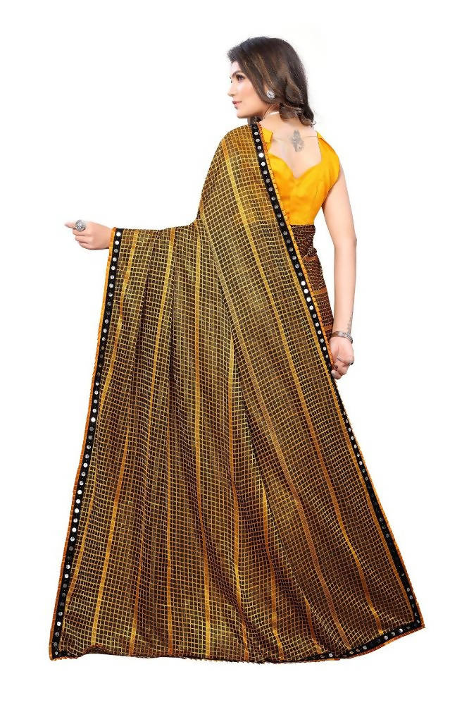 Vamika Yellow Lycra Knitted Saree | Grocsy