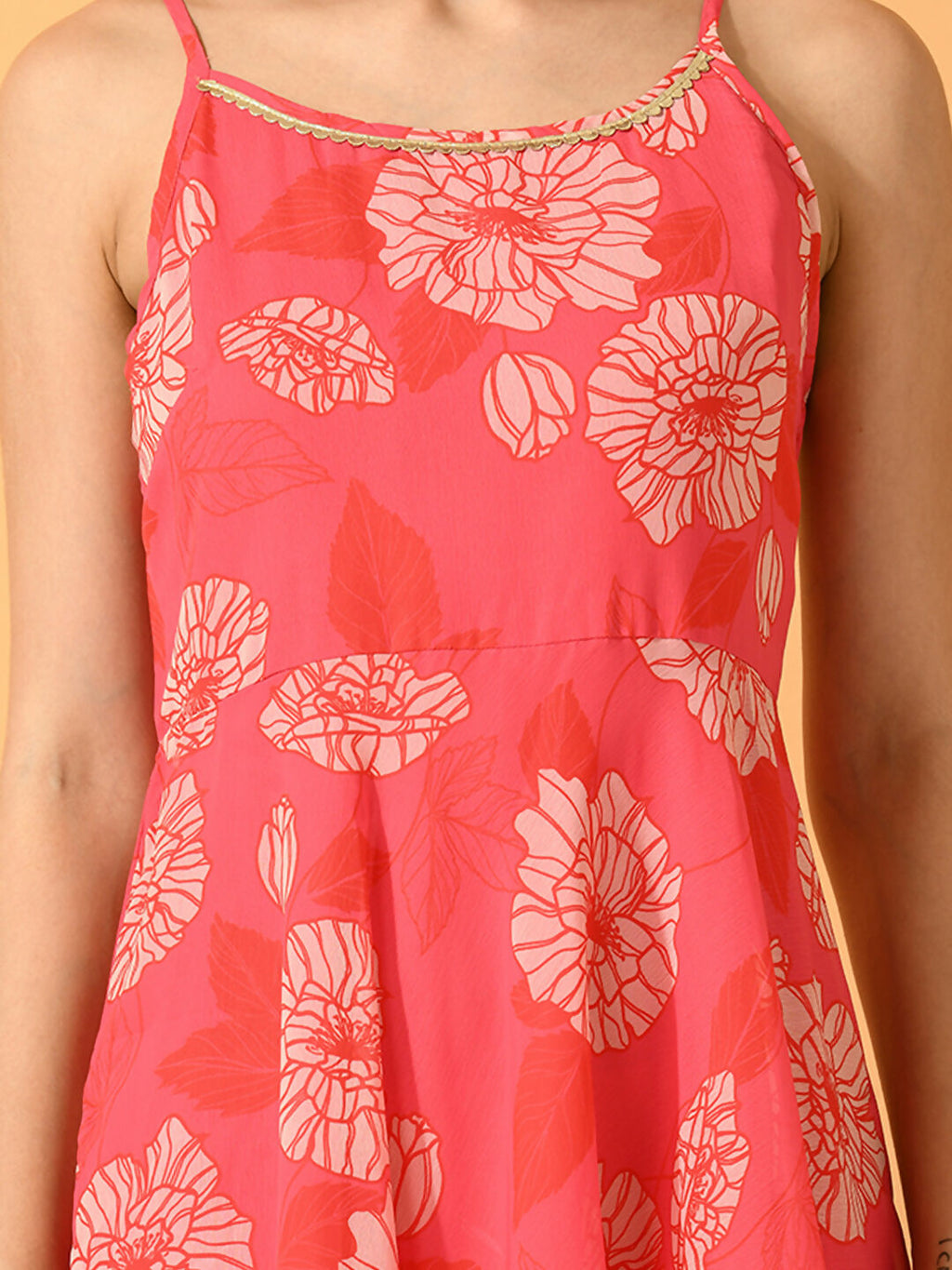 Myshka Women's Pink Fit and Flare Party Dress | Grocsy