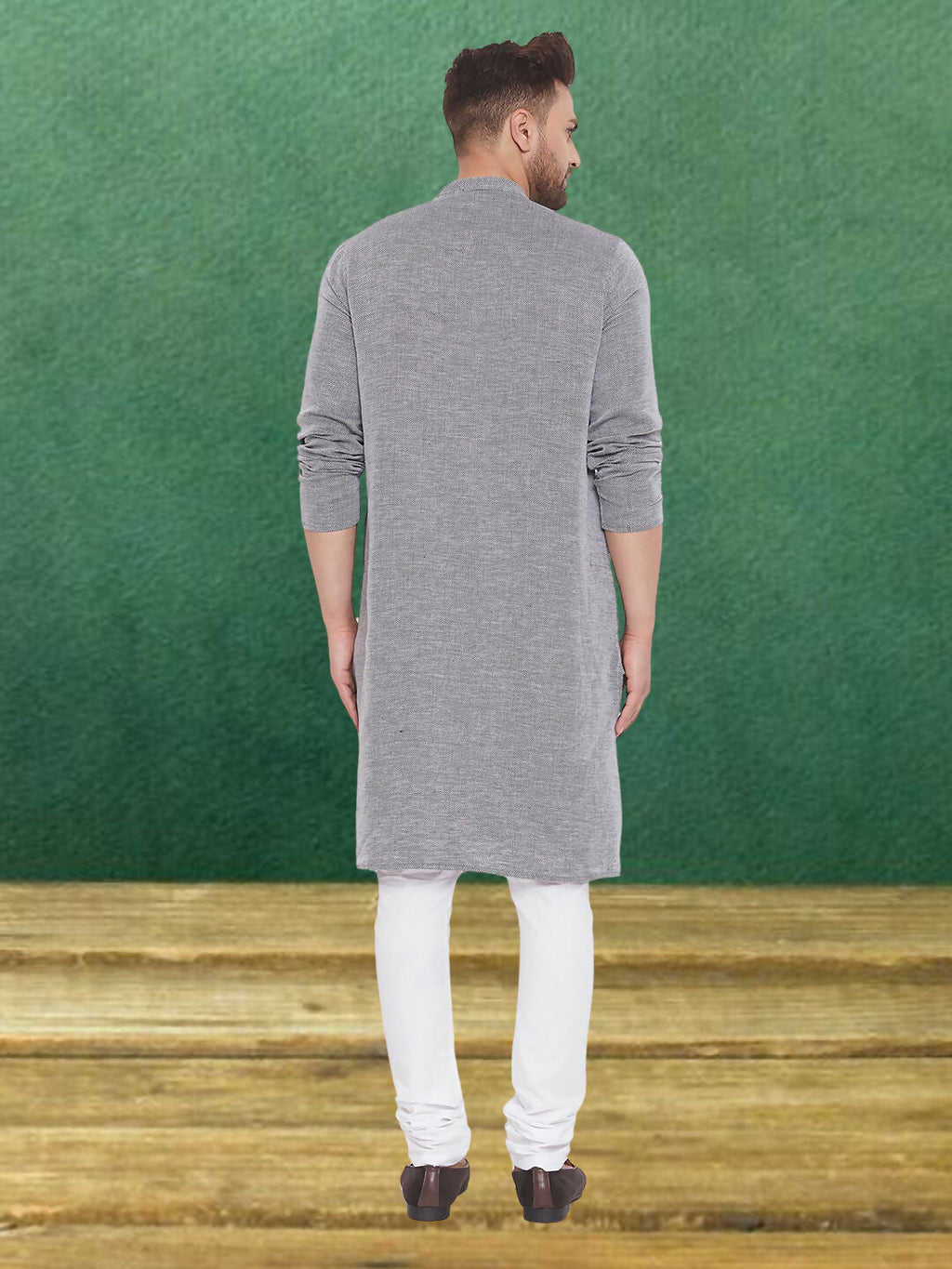 Even Apparels Men's Pure Cotton Grey Kurta | Grocsy