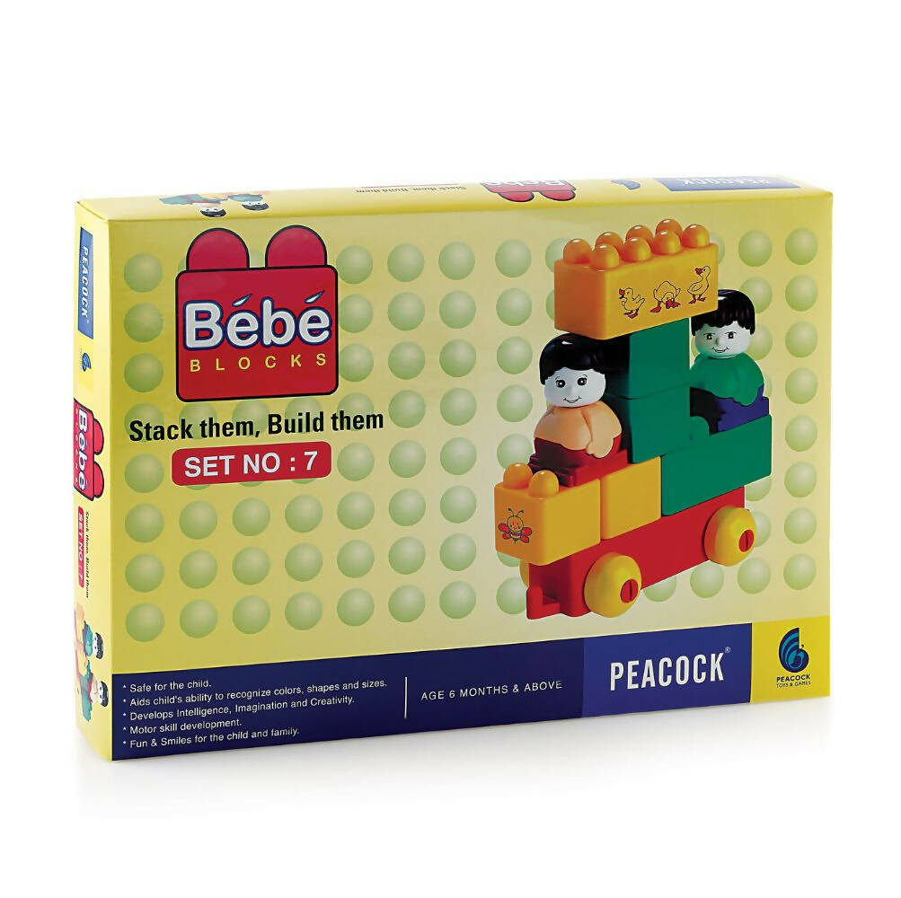 Peacock Learning & Educational Building Interlocking Blocks Set For Kids- Bebe Set No 7 | Grocsy