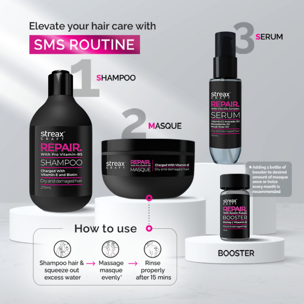Streax Craft Repair Mask Hair Spa For Dry and Damaged Hair Repair With Pro Vitamin B-5 | Grocsy