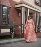 Aayaa Pure Chanderi Gown With Heavy Digital Print - Multi Color | Grocsy