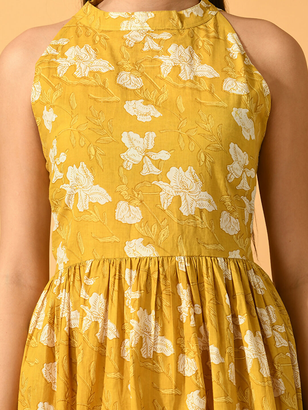 Myshka Women's Yellow Fit and Flare Party Dress | Grocsy