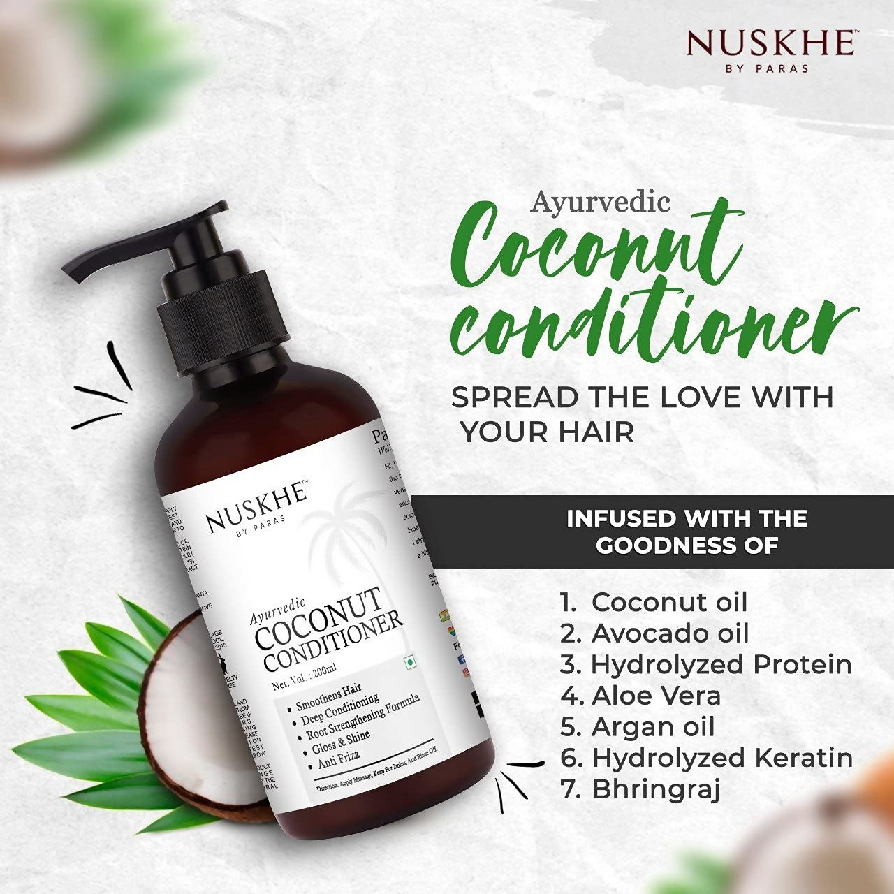 Nuskhe By Paras Ayurvedic Coconut Conditioner | Grocsy