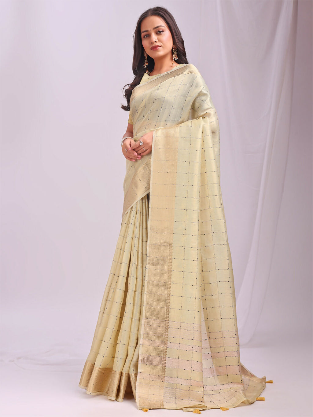 Shree Shyam Fashion Organza Gold Saree | Grocsy