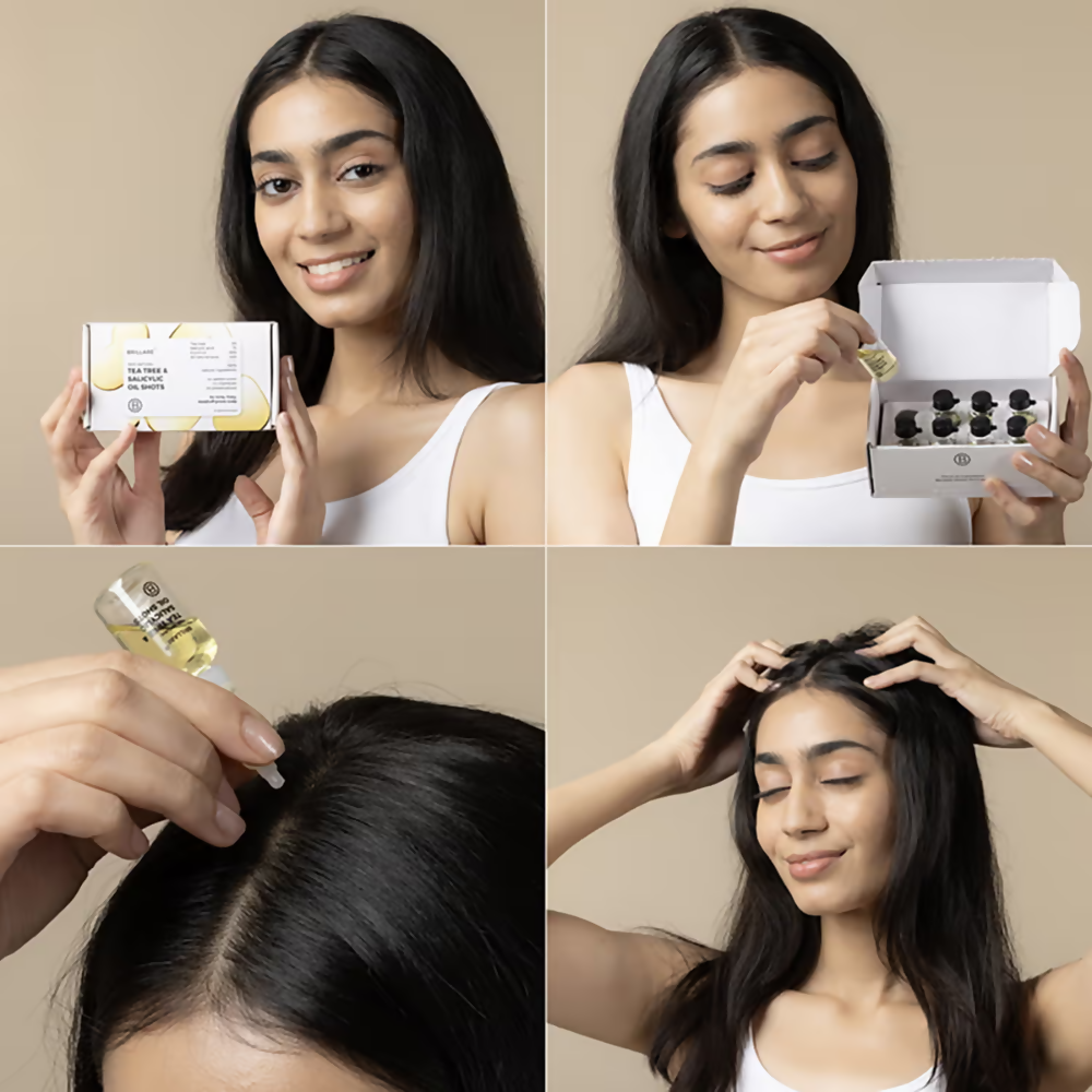 Brillare Tea Tree & Salicylic Oil Shots For Dandruff Control | Grocsy
