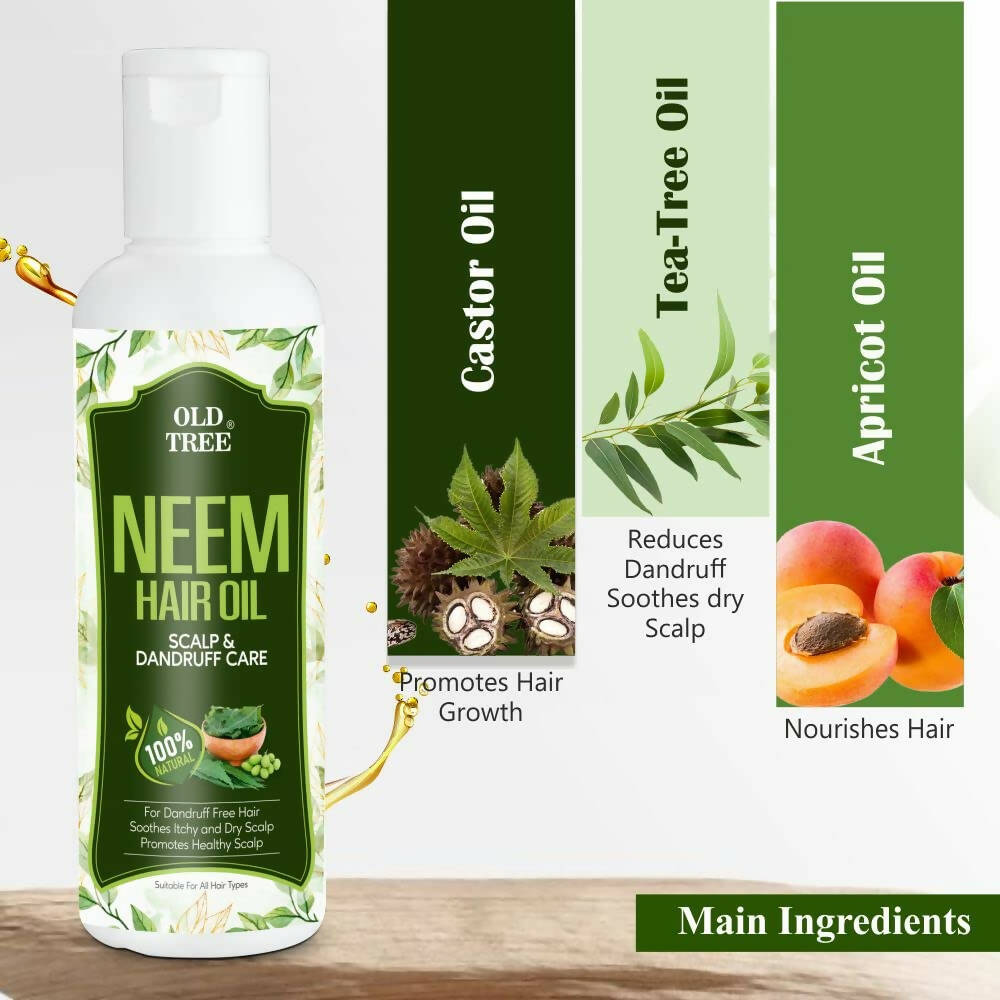 Old Tree Neem Hair Oil for Dandruff & Scalp Care | Grocsy