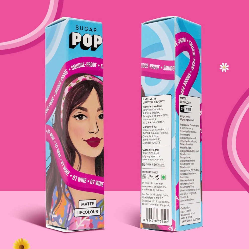 SUGAR POP Matte Lipstick - 08 Crimson | Grocsy