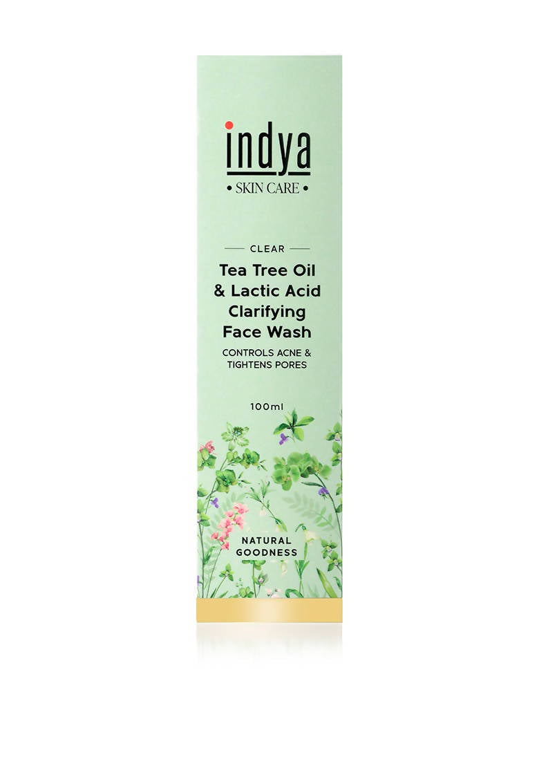 Indya Tea Tree Oil & Lactic Acid Clarifying Face Wash | Grocsy