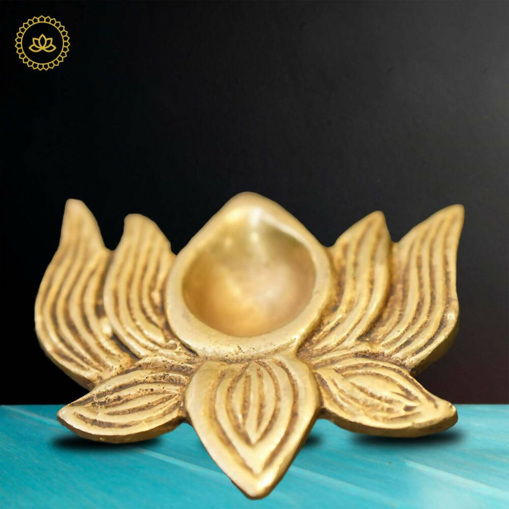 Brass Lotus Diya | Grocsy