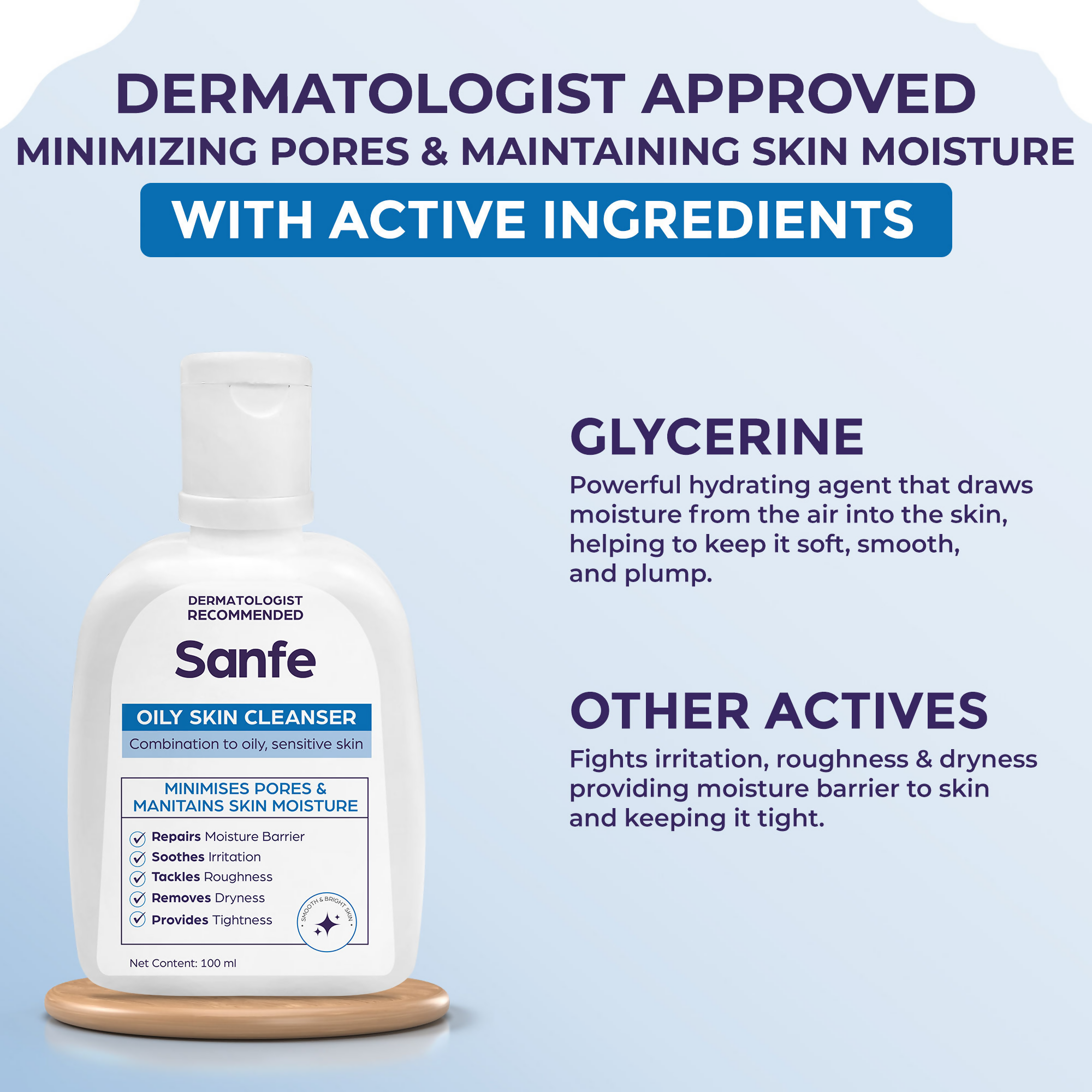 Sanfe Oily Skin Cleanser Minimises Pores & Maintains Skin Moisture cetaphil skin repair Face Wash | Grocsy