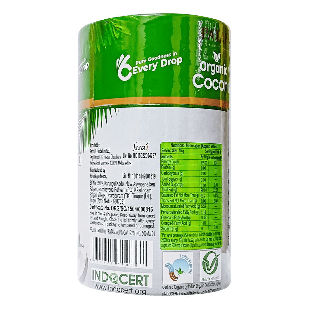 Patanjali Organic Virgin Coconut Oil Jar | Grocsy