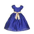 Asmaani Baby Girl's Blue Satin A-Line Maxi Full Length Dress (AS-DRESS-22013) | Grocsy