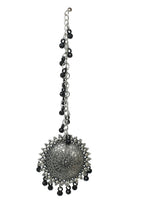 Mominos Fashion Johar Kamal Bahubali Black Beads Earrings With Tikka