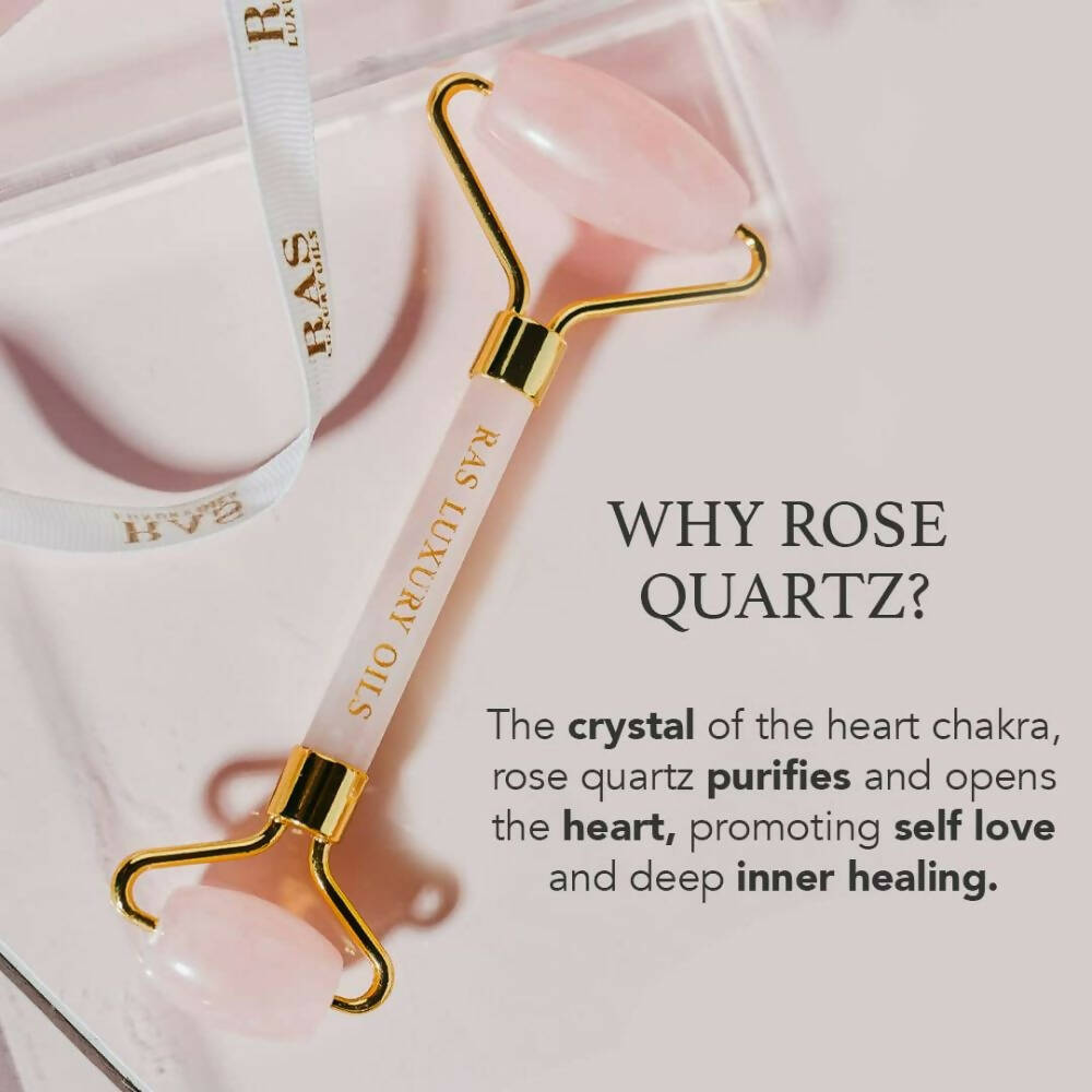 Ras Luxury Oils Rose Quartz Face Massager Roller | Grocsy